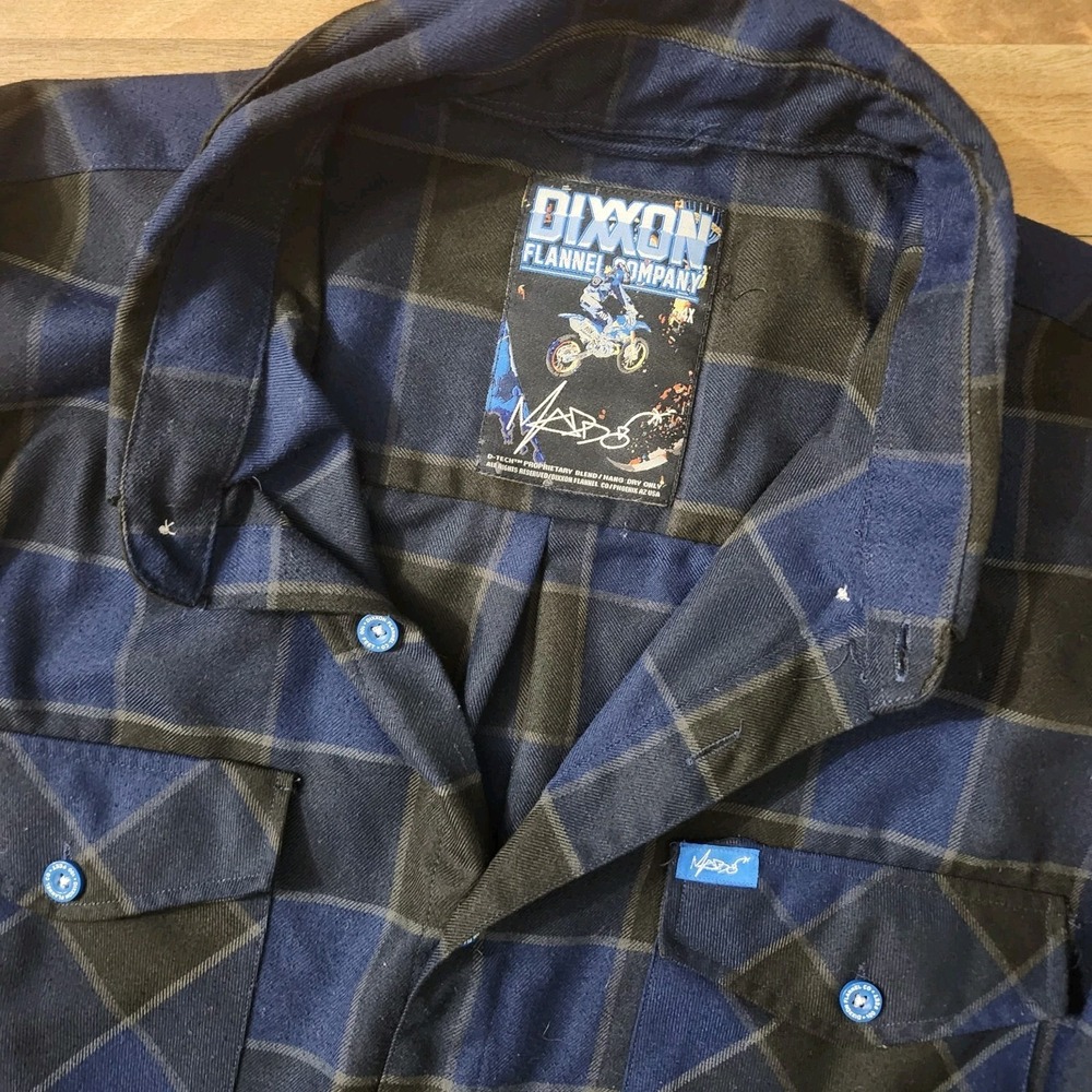 Dixxon Flannel Co x Robbie Maddison Men's Maddo Blue Black Long Sleeve Shirt 4XL